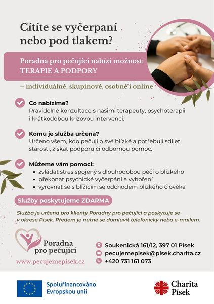 Letáček Poradna pro pečující - Terapie Letáček Poradna pro pečující - Terapie